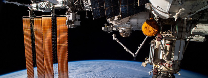 International Space Station above the Atlantic Ocean.